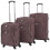 Berkfield 3 Piece Soft Case Trolley Set Coffee 1