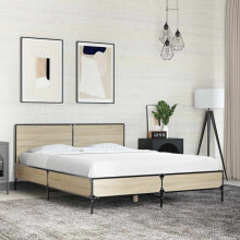 Berkfield Bed Frame without Mattress Sonoma Oak 140x190 cm
