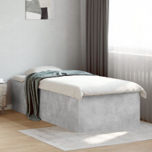 Berkfield Bed Frame without Mattress Concrete Grey 75x190 cm Small Single