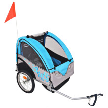 Berkfield Bike Trailer Grey and Blue 30 kg