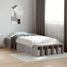 Berkfield Bed Frame without Mattress Grey Sonoma 75x190 cm Small Single