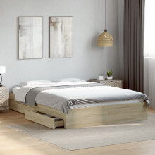 Berkfield Bed Frame with Drawers without Mattress Sonoma Oak 160x200 cm