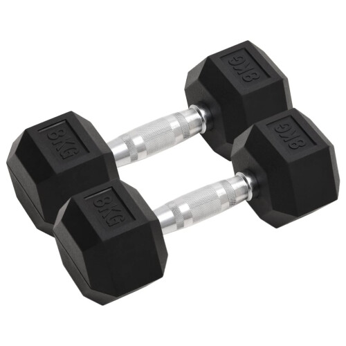 Berkfield Dumbbells 2 pcs 16 kg Total Cast Iron