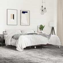 Berkfield Bed Frame without Mattress Brown Oak 180x200 cm Super King