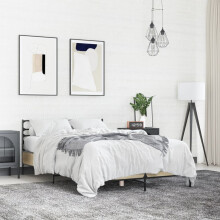 Berkfield Bed Frame without Mattress Sonoma Oak 120x190 cm Small Double