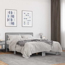 Berkfield Bed Frame without Mattress Grey Sonoma 140x200 cm