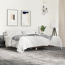 Berkfield Bed Frame without Mattress Brown Oak 200x200 cm