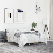 Berkfield Bed Frame without Mattress Sonoma Oak 135x190 cm Double