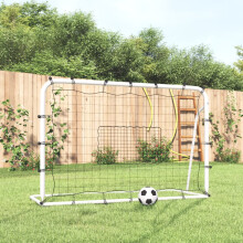 Berkfield Football Net Rebounder White&Black 184x61x123 cm Steel and PE