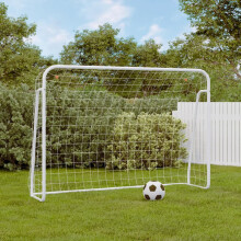 Berkfield Football Goal with Net White 214x75x152 cm Steel&Polyester