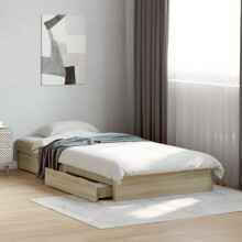 Berkfield Bed Frame with Drawers without Mattress Sonoma Oak 90x200 cm