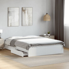 Berkfield Bed Frame with Drawers without Mattress White 120x190 cm Small Double