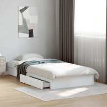 Berkfield Bed Frame with Drawers without Mattress White 90x190 cm Single