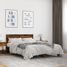 Berkfield Bed Frame without Mattress Smoked Oak 120x200 cm