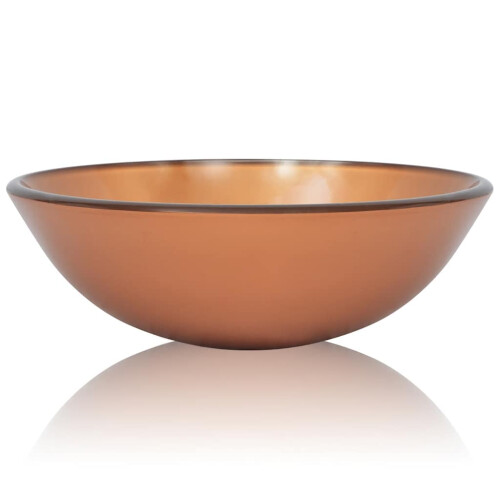 Berkfield Basin Tempered Glass 42 cm Brown 1