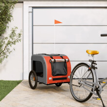 Berkfield Pet Bike Trailer Orange and Grey Oxford Fabric&Iron