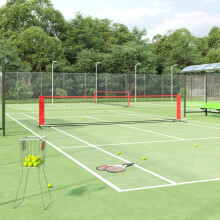 Berkfield Tennis Net Black and Red 500x100x87 cm Polyester