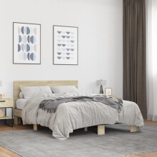 Berkfield Bed Frame without Mattress Sonoma Oak 135x190 cm Double