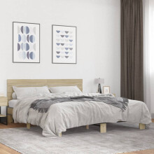 Berkfield Bed Frame without Mattress Sonoma Oak 200x200 cm