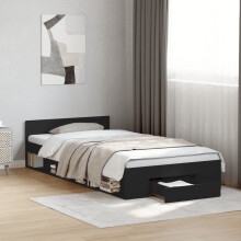 Berkfield Bed Frame with Drawer without Mattress Black 90x190 cm Single