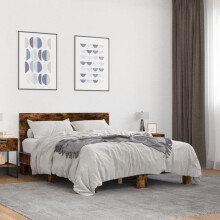 Berkfield Bed Frame without Mattress Smoked Oak 120x190 cm Small Double