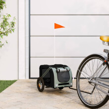 Berkfield Pet Bike Trailer Grey and Black Oxford Fabric and Iron