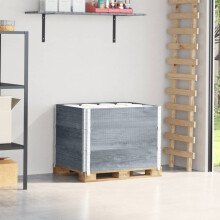 Berkfield Pallet Collars 3 pcs Grey 80x60 cm Solid Wood Pine