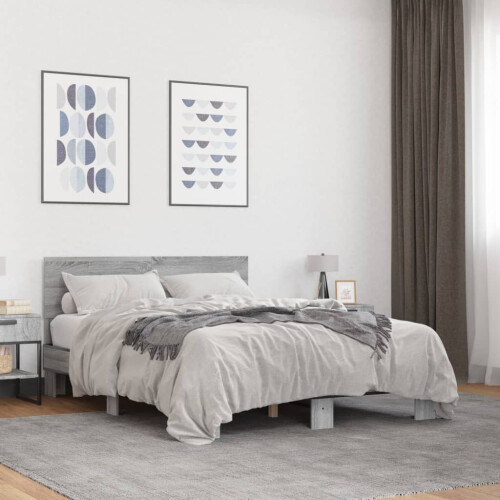 Berkfield Bed Frame without Mattress Grey Sonoma 120x200 cm