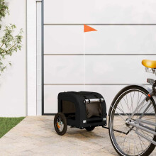 Berkfield Pet Bike Trailer Black Oxford Fabric and Iron