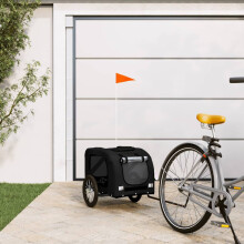 Berkfield Pet Bike Trailer Black Oxford Fabric and Iron