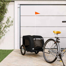 Berkfield Pet Bike Trailer Black Oxford Fabric and Iron