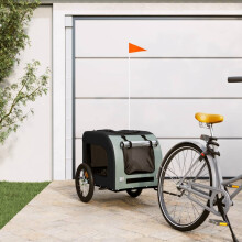 Berkfield Pet Bike Trailer Black and Grey Oxford Fabric and Iron