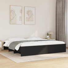 Berkfield Bed Frame without Mattress Black 180x200 cm Super King Engineered Wood