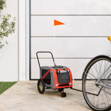 Berkfield Pet Bike Trailer Orange and Black Oxford Fabric and Iron