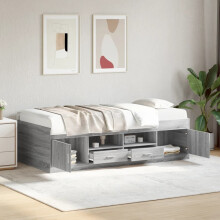 Berkfield Daybed with Drawers without Mattress Grey Sonoma 90x190 cm Single