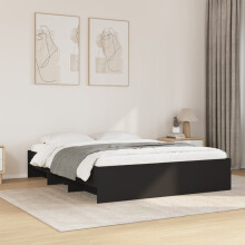 Berkfield Bed Frame without Mattress Black 150x200 cm King Size Engineered Wood