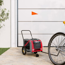 Berkfield Pet Bike Trailer Red and Black Oxford Fabric and Iron