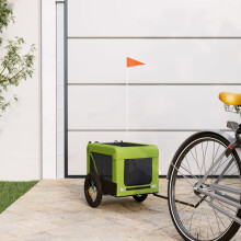 Berkfield Pet Bike Trailer Green and Black Oxford Fabric and Iron