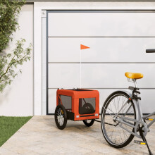 Berkfield Pet Bike Trailer Orange and Black Oxford Fabric&Iron