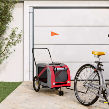 Berkfield Pet Bike Trailer Orange and Grey Oxford Fabric and Iron