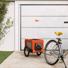 Berkfield Pet Bike Trailer Orange and Black Oxford Fabric&Iron
