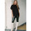 Women'S Loose Dropped Shoulder Short Sleeve Pullover Sweater Black M 5