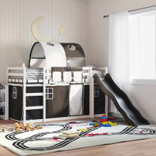 Berkfield Bunk Bed without Mattress with Slide White and Black 90x190 cm Single