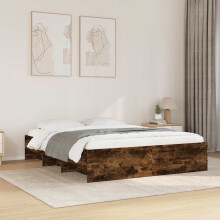 Berkfield Bed Frame without Mattress Smoked Oak 150x200 cm King Size Engineered Wood