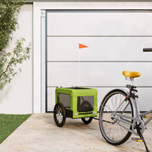 Berkfield Pet Bike Trailer Green and Black Oxford Fabric and Iron