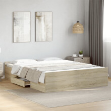 Berkfield Bed Frame with Drawers without Mattress Sonoma Oak 150x200 cm King Size
