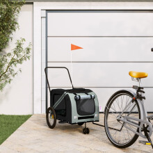 Berkfield Pet Bike Trailer Grey and Black Oxford Fabric and Iron