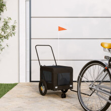 Berkfield Pet Bike Trailer Black Oxford Fabric and Iron