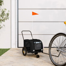 Berkfield Pet Bike Trailer Black Oxford Fabric and Iron
