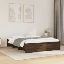 Berkfield Bed Frame without Mattress Brown Oak 150x200 cm King Size Engineered Wood